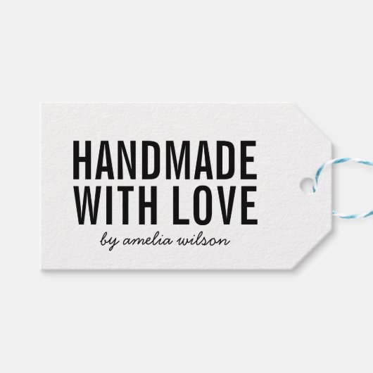 Einfach rustikaler Griff mit Liebe Kraft Geschenkanhänger (Vorderseite (Horizontal))