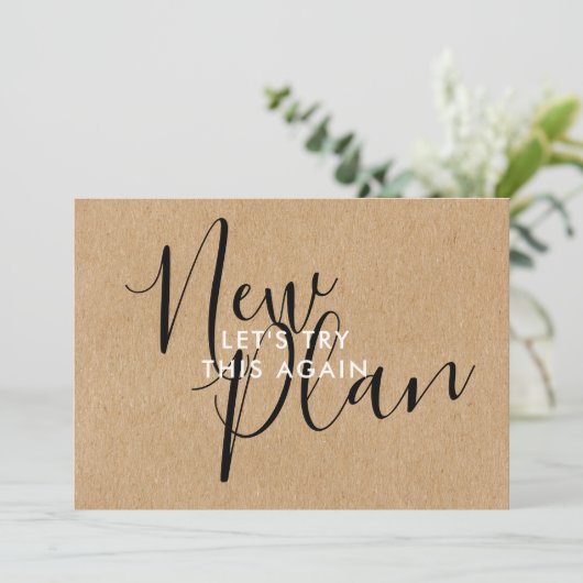 Einfach rustikaler neuer Plan ändern Datum verscho Save The Date (Stehend Vorderseite)