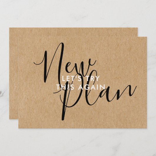 Einfach rustikaler neuer Plan ändern Datum verscho Save The Date (Vorne/Hinten)