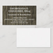 Einfach rustikaler Tischler / Holzarbeiter Visitenkarte (Vorne/Hinten)