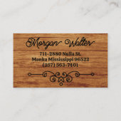 Einfach rustikales Holz Geblüht Monogramm Vintag R Visitenkarte (Rückseite)