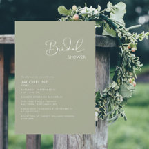 Einfach Sage Bridal Dusche Einladung