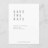 Einfach sauber minimalmodern Save the Date Postkarte (Vorderseite)