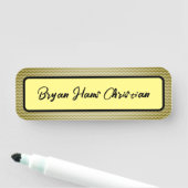 Einfach, sauber, schwarz und gelb namensschild (Beispiel)