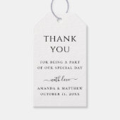 Einfach saubere klassische minimalistische Hochzei Geschenkanhänger (Vorderseite)