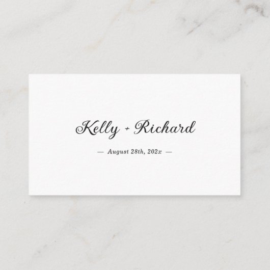 Einfach saubere kleine Hochzeiten RSVP Website QR Begleitkarte (Rückseite)