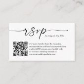 Einfach saubere kleine Hochzeiten RSVP Website QR Begleitkarte (Vorderseite)
