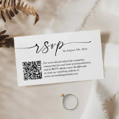 Einfach saubere kleine Hochzeiten RSVP Website QR Begleitkarte