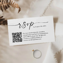 Einfach saubere kleine Hochzeiten RSVP Website QR  Begleitkarte