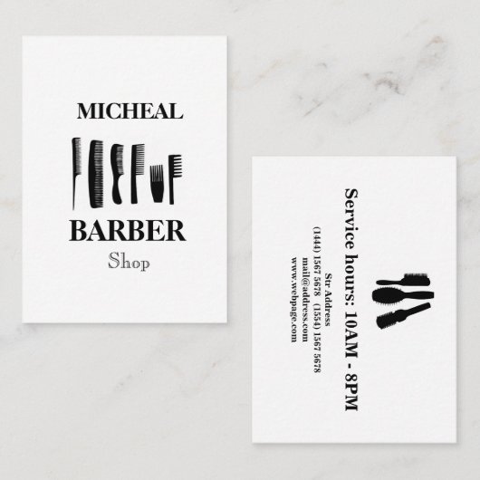 Einfach sauberer Cut Barber Visitenkarte (Vorne/Hinten)