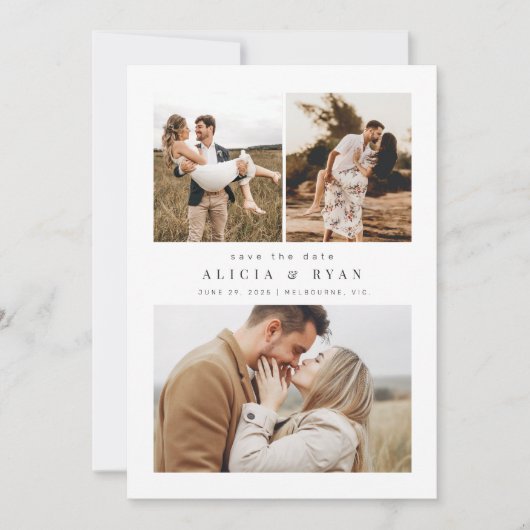 Einfach sauberes elegantes Foto Save The Date (Vorderseite)