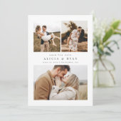 Einfach sauberes elegantes Foto Save The Date (Stehend Vorderseite)