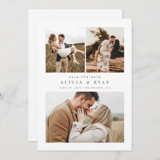 Einfach sauberes elegantes Foto Save The Date (Vorne/Hinten)