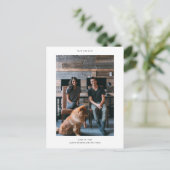 Einfach Save the Date Ankündigungspostkarte (Stehend Vorderseite)