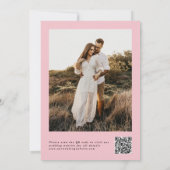 Einfach Save the Date ein Foto QR Rosa Pink Peak (Rückseite)