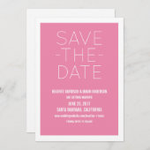 Einfach Save the Date einladen, Rosa Einladung (Vorne/Hinten)
