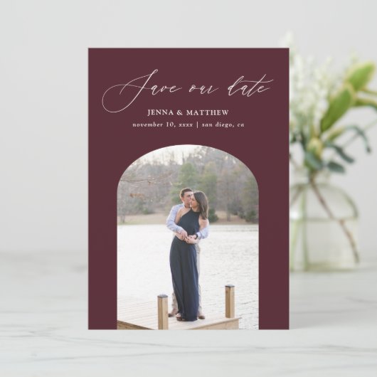 Einfach Save the Date Kartenwein (Stehend Vorderseite)