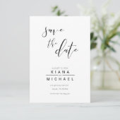 Einfach Save the Date Minimalistisch Schwarz ID523 (Stehend Vorderseite)