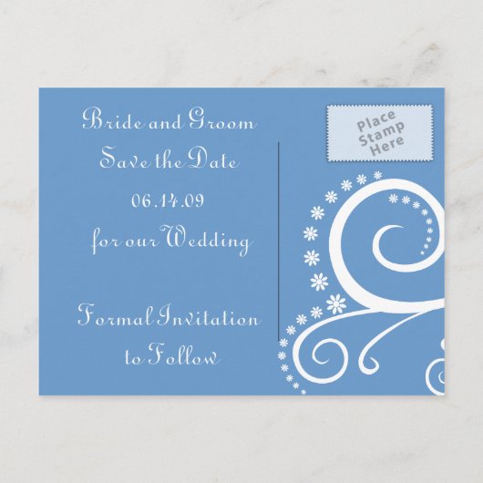 Einfach Save the Date Postkarten auswählen. (Rückseite)