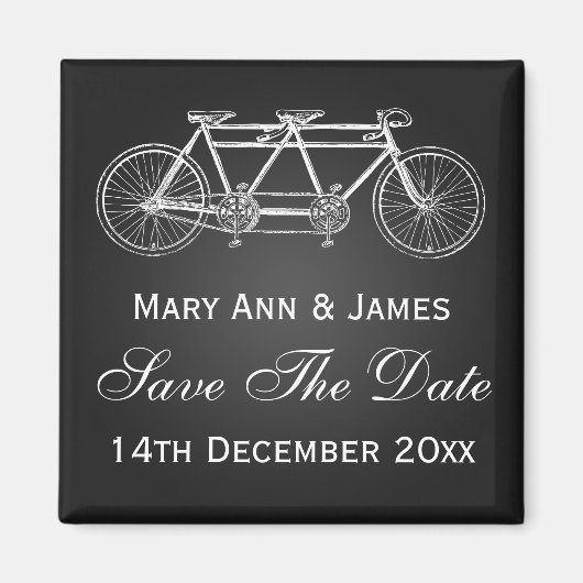 Einfach Save the Date Tandem Bike Black Magnet (Vorne)