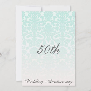 Einfach schick Mint Damask Hochzeitsjubiläum Einladung