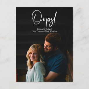 Einfach Schick Oops Hochzeit verschoben Ankündigun Postkarte