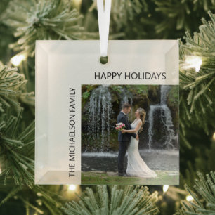 Einfach Schicke Foto Ornament Aus Glas