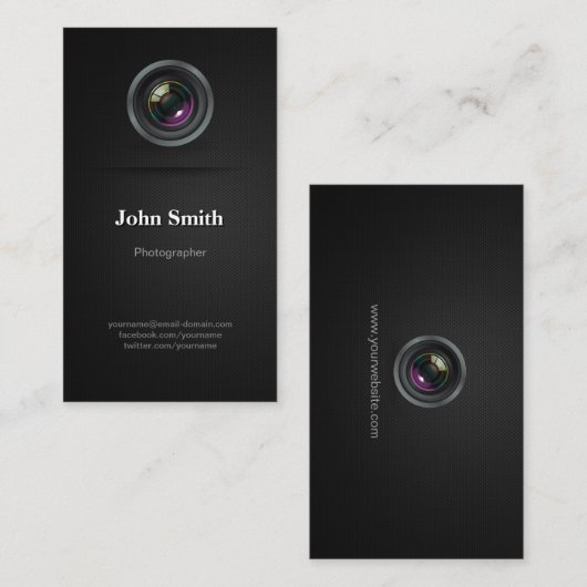 Einfach Schlicht Black - Fotograf Cinematographin Visitenkarte (Vorne/Hinten)