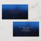 Einfach Schlicht Elegant Blau Minimalistisch Visitenkarte (Vorne/Hinten)