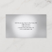 Einfach Schlicht Elegant Grau Weiß Minimalistisch Visitenkarte (Rückseite)