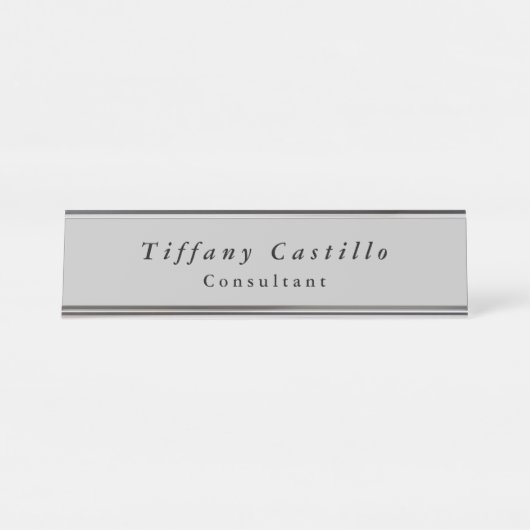 Einfach Schlicht Elegant Minimalistisch Modernes G Schreibtischnamensplakette (Vorderseite )