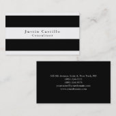 Einfach Schlicht Elegant Schwarz-weiß gestreift Mo Visitenkarte (Vorne/Hinten)