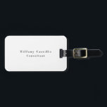 Einfach Schlicht Elegant Weiß Minimalistisch Moder Gepäckanhänger<br><div class="desc">Einfaches weißes,  modernes,  minimalistisches Design für Visitenkarten. Diese Vorlage kann an alle beruflichen Beruf angepasst werden.</div>