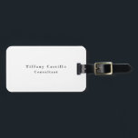 Einfach Schlicht Elegant Weiß Minimalistisch Moder Gepäckanhänger<br><div class="desc">Einfaches weißes,  modernes,  minimalistisches Design für Visitenkarten. Diese Vorlage kann an alle beruflichen Beruf angepasst werden.</div>