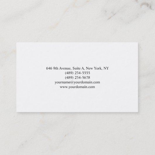 Einfach Schlicht Elegant Weiß Minimalistisch Moder Visitenkarte (Rückseite)