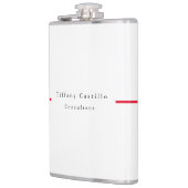 Einfach Schlicht Elegantes Rotes Weiß Minimalistis Flachmann (Links)