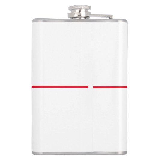 Einfach Schlicht Elegantes Rotes Weiß Minimalistis Flachmann (Rückseite)