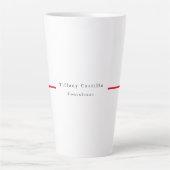 Einfach Schlicht Elegantes Rotes Weiß Minimalistis Milchtasse (Vorderseite)