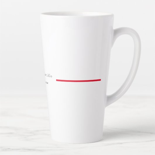 Einfach Schlicht Elegantes Rotes Weiß Minimalistis Milchtasse (Rechts)