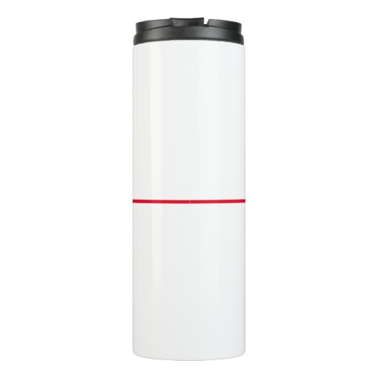 Einfach Schlicht Elegantes Rotes Weiß Minimalistis Thermosbecher (Rückseite)