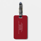 Einfach Schlicht Elegantes Schwarzes Rot Minimalis Gepäckanhänger (Rückseite vertikal)