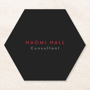 Einfach Schlicht Elegantes Schwarzes Rot Minimalis Untersetzer