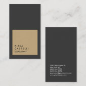 Einfach Schlicht Grau Beige Trendy Consultant Visitenkarte (Vorne/Hinten)