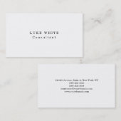 Einfach Schlicht klassisches Weiß Beruflich kreati Visitenkarte (Vorne/Hinten)