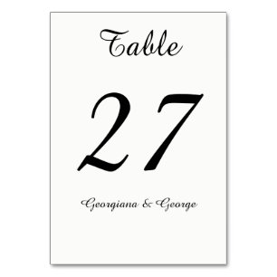 Einfach, Schlicht, Minimalistisch, elegant Schwarz Tischnummer