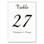 Einfach, Schlicht, Minimalistisch, elegant Schwarz Tischnummer (Rückseite)