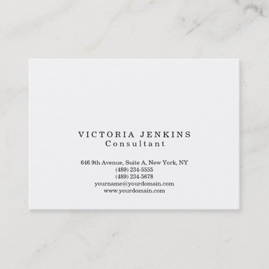 Einfach Schlicht Trendy White Beruflich Creative Visitenkarte (Vorderseite)