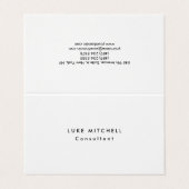 Einfach Schlicht Trendy White Beruflich Creative Visitenkarten (Außenseite Aufgefaltet)