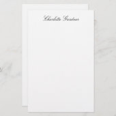 Einfach schlicht und stilvoll, modern und weiß briefpapier (Vorne/Hinten)