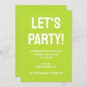 Einfach schlichte Vollfarbe, hellgrün Limon Einladung (Vorne/Hinten)